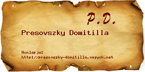 Presovszky Domitilla névjegykártya